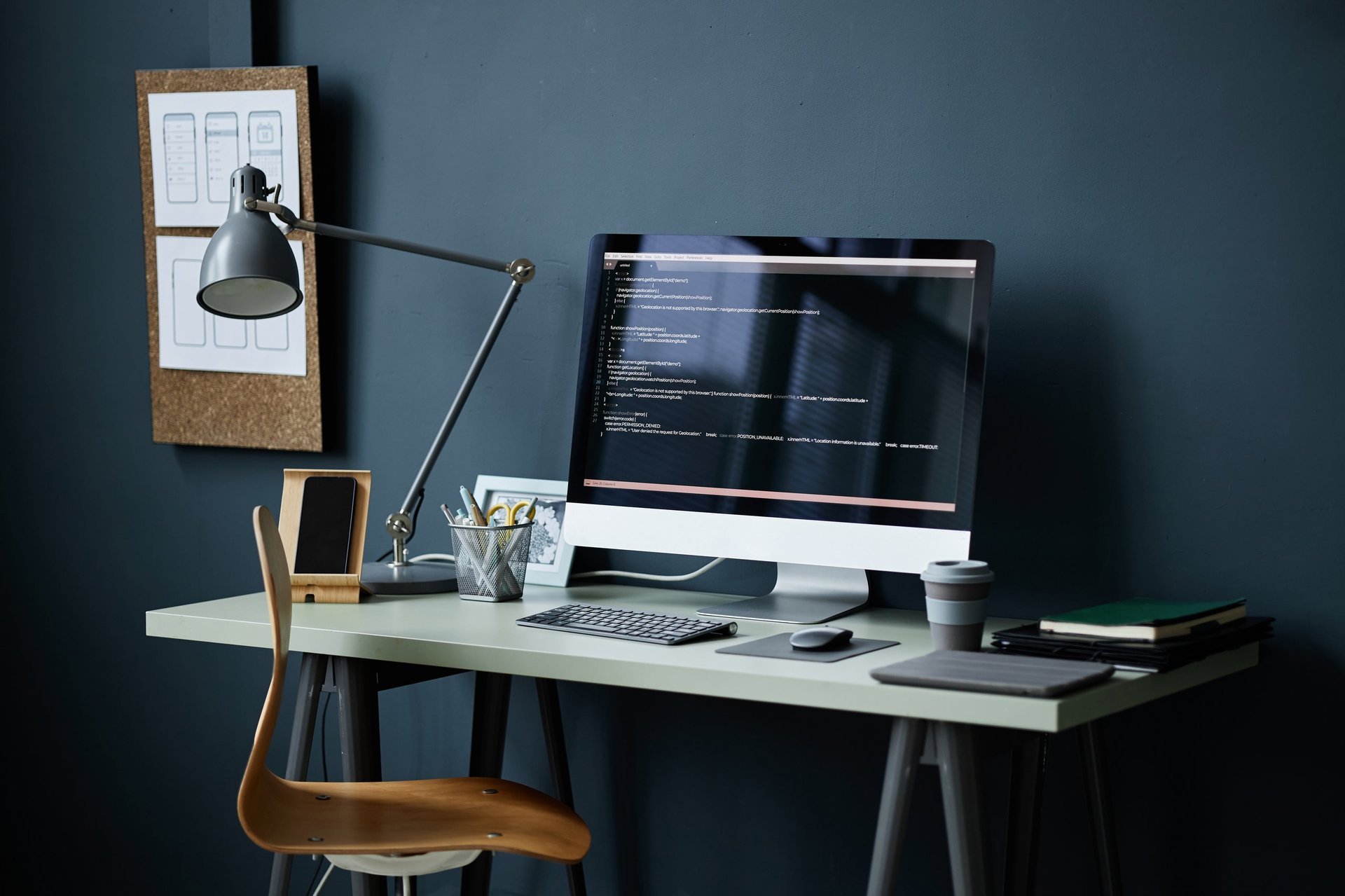 Modern web design workspace